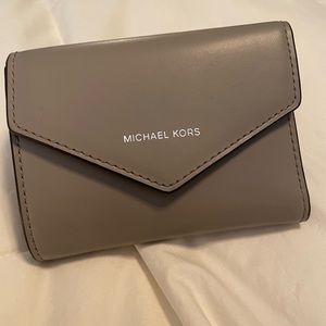 Michael Kors small gray leather wallet